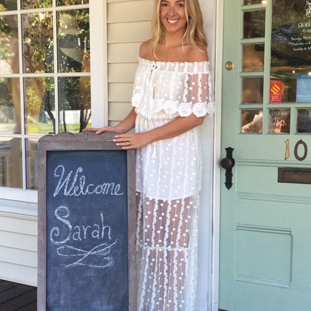 Off Shoulder White Maxi Dress
